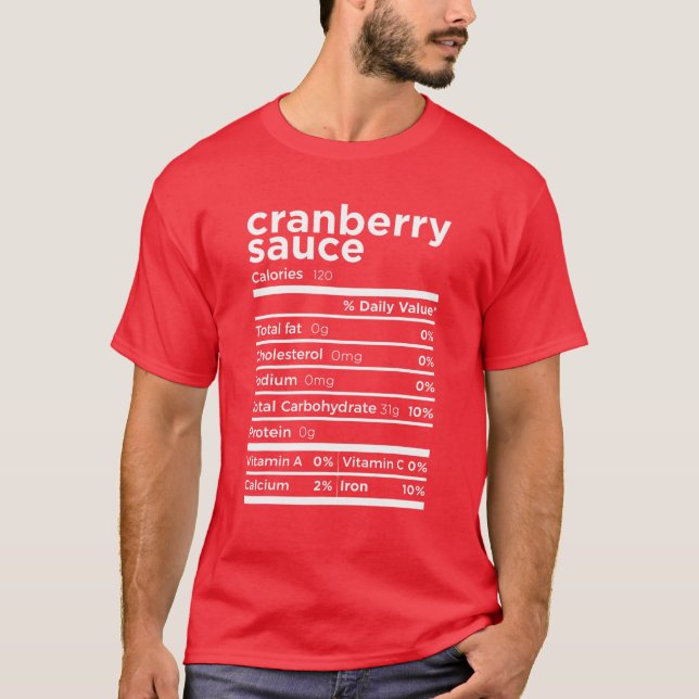 Cranberry Sauce Nutrition Geschenk Funny Erntedank T-Shirt (Vorderseite)