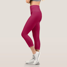 Cranberry Solid Color | Classic | elegant Capri Leggings