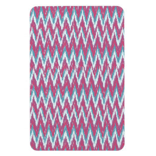 Cranberry und Aquamarines iKat ZigZag Muster Magnet