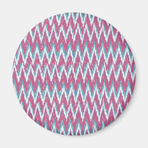 Cranberry und Aquamarines iKat ZigZag Muster Magnet