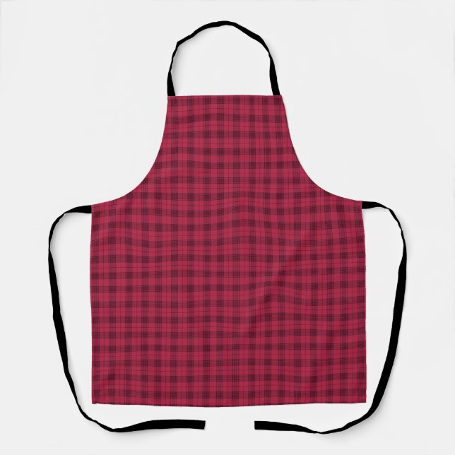 Cranberry und Deep Maroon Buffalo Karo Schürze (Vorderseite)