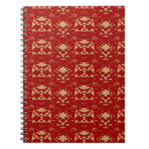 Cranberry und Toffee Cone Blume Muster Notizblock