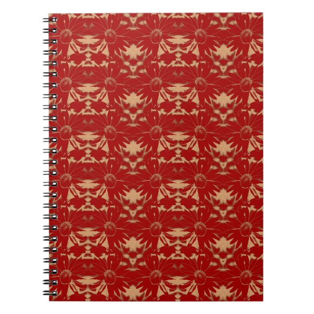 Cranberry und Toffee Cone Blume Muster Notizblock (Vorderseite)