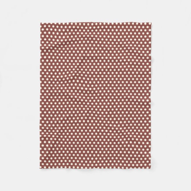 Cranberry und White Polka Dot Fleecedecke (Vorderseite)