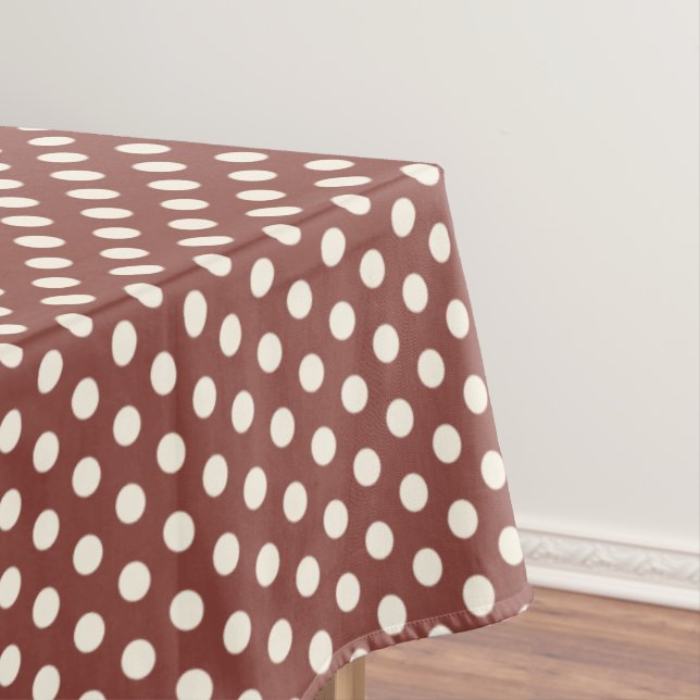 Cranberry und White Polka Dot Tischdecke (Beispiel)