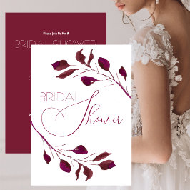 Cranberry Watercolor Brautparty Einladung