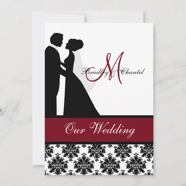 Cranberry Wedding Couple Hochzeit Einladung (Vorderseite)