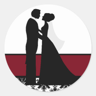 Cranberry Wedding Couple Siegel Runder Aufkleber