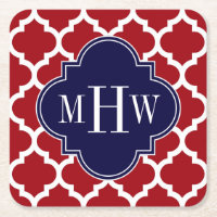 Cranberry Welch marokkanischer Navy 3 Anfangsmonog