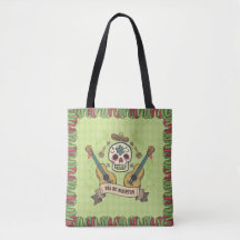 Crâne à sucre et guitares Dia de Muertos | Sac fou