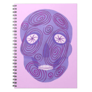 Crâne à sucre pourpre avec Carnet à perles roses