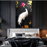 Crane Art  - Contemporary Asian‑Inspired Design Leinwanddruck<br><div class="desc">Elevate your space with a captivating canvas print showcasing an elegant crane illustration, a harmonious blend of artistic creativity and timeless symbolism. At the heart of the design stands a serene white crane, its elongated neck and delicate plumage depicted with a painterly grace and sculptural finesse. Accentuated by a vivid...</div>