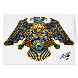 Crâne avec des armes à feu et des balles par Al