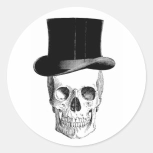 Crâne avec Sticker Tophat