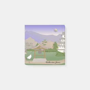Crane Bird auf dem japanischen Tempel Personalisie Post-it Klebezettel