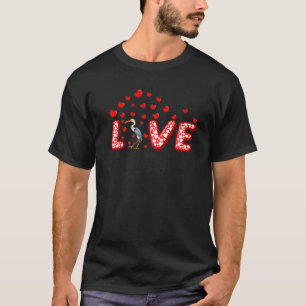 Crane Bird Lover Funny Hearts Liebe Crane Valentin T-Shirt