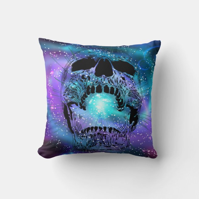 Crâne Coussin Terre Galaxie Crâne (Recto)