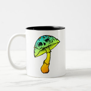 crâne de champignon Mug à café à deux tons