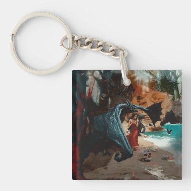 Crâne de dragon Abstrait Occulte Cuisine foncée AI (Devant)