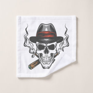 Crâne de gangster avec chapeau fedora