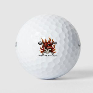 Crâne de golf flamboyant et balles de golf de Cros