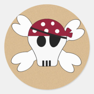 Crâne de pirate de KRW et autocollants mignons de