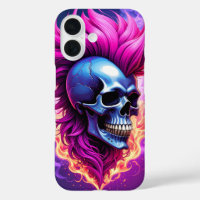 Crâne de punk flaming iPhone / coque ipad