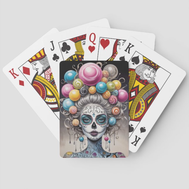 Crâne de sucre classique cartes de jeu (dos)