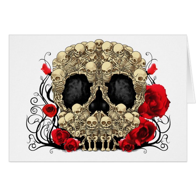 Crâne de sucre - conception de tatouage (Devant horizontal)