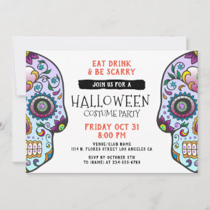 Crâne de sucre Halloween Invitation de fête person