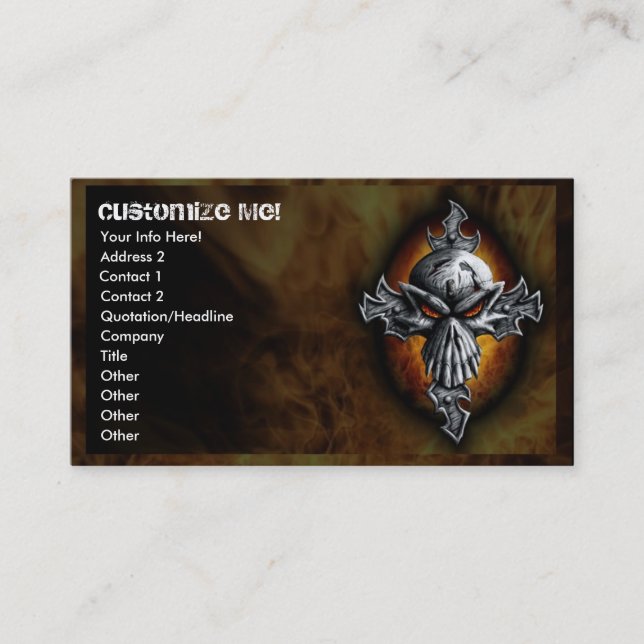 Crâne de torsion et carte de visite de croix (Devant)