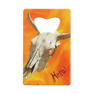 Crâne de vache et feu