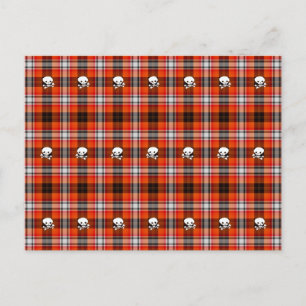 Crâne écossais goth plaid carte postale