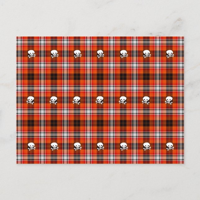 Crâne écossais goth plaid carte postale (Devant)