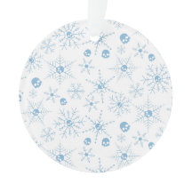Crâne effrayant Creepmas Noël Snowflakes blanc
