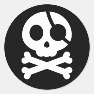 Crâne et autocollant d'os croisés