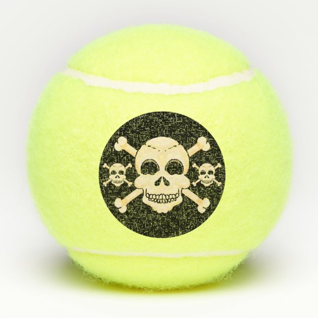 Crâne et balles de tennis d'os croisés (Dos)