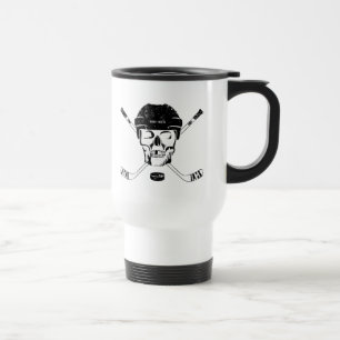 Crâne et bâtons de hockey Voyage Mug