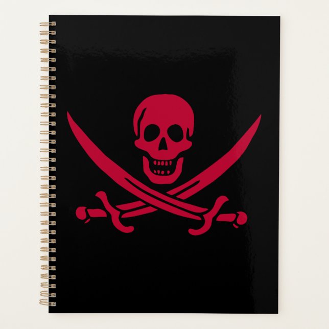 Crâne et épées de Crimson Drapeau pirate de Calico (Devant)