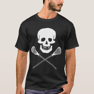Crâne et T-shirt d'obscurité de bâtons de lacro