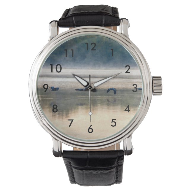 Crane Flight Painterly Armbanduhr (Vorderseite)
