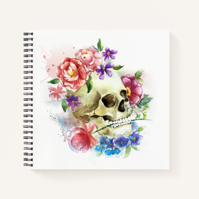 Crâne floral Dia de los Muertos | Carnet (Devant)