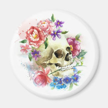 Crâne floral Dia de los Muertos | Magnet