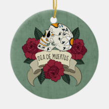 Crâne floral Dia de los Muertos | Ornement