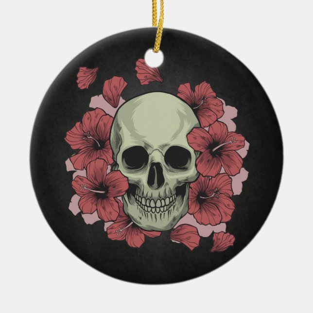 Crâne floral Dia de los Muertos | Ornement (Devant)