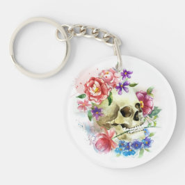 Crâne floral Dia de los Muertos | Porte-clé