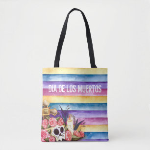 Crâne floral Dia de los Muertos Sac fourre-tout