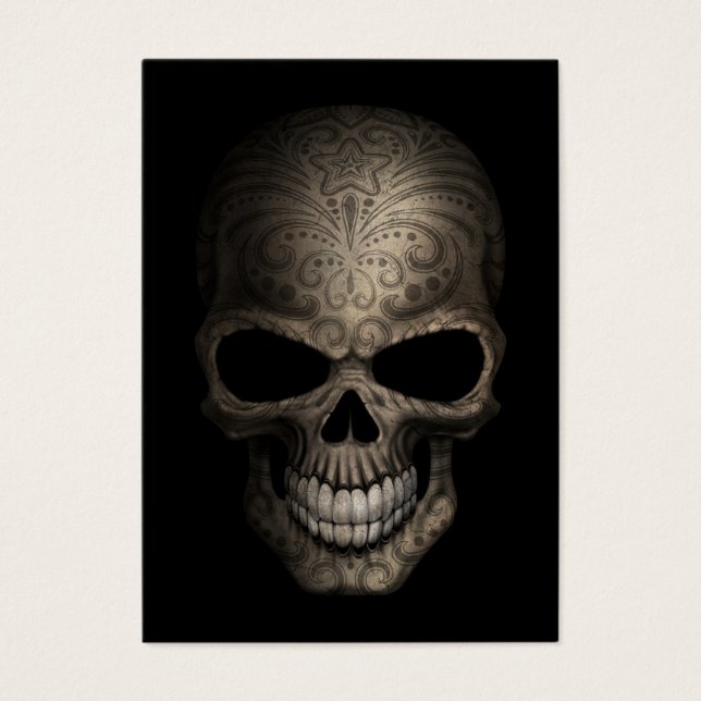 Crâne foncé décoré (Devant)