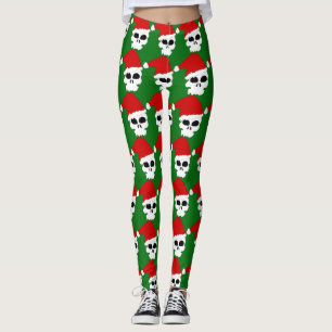 crâne goth leggings de noël