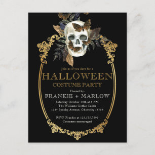 Crâne gothique adulte Invitation Halloween Vintage